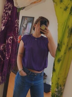 LOFT purple silky top